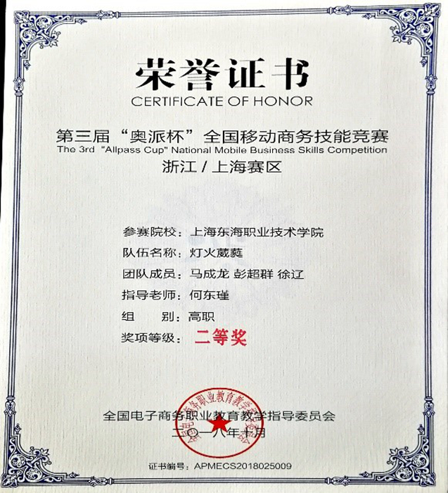 学生获得移动商务技能竞赛二等奖.jpg